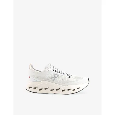 On Mens Cloudtilt Cushied-sole Mesh Low-top Trainers Pearl Ic In White