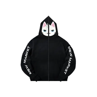 Market Mew  Kitty Full Zip Hoodie In Black