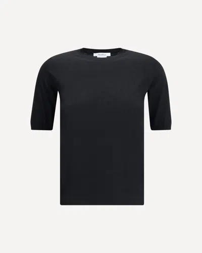 Max Mara Essential Slim Fit Wool Shirt With Puff Sleeves In Black