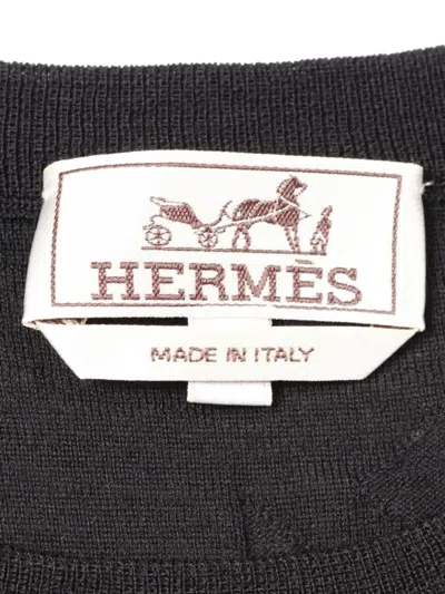 Pre-owned Hermes 2010s Wool T-shirt In Black