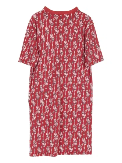 Pre-owned Hermes Cliquetis Chain Pattern Dress In Red