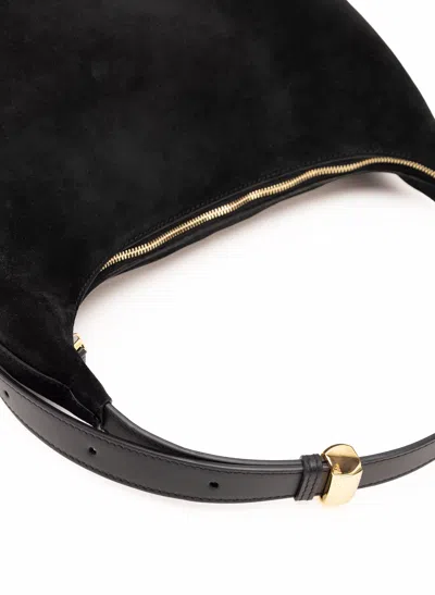 Elleme Large Loop Suede Leather Shoulder Bag In Black