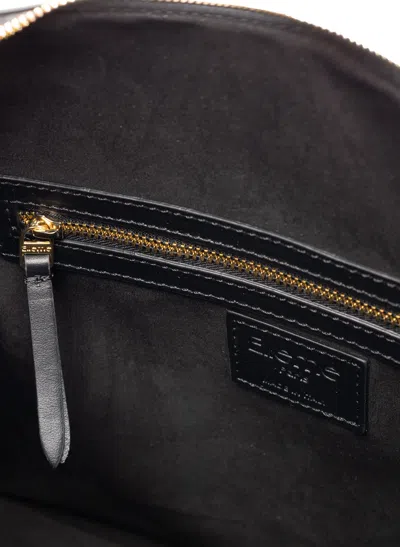 Elleme Large Loop Suede Leather Shoulder Bag In Black