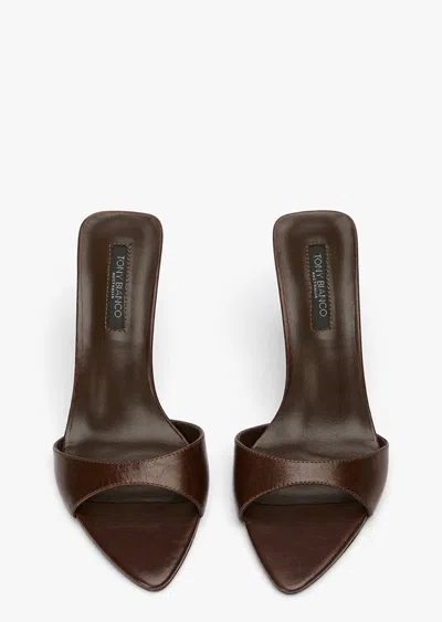 Tony Bianco Hallie Heeled Mules Choc Vintage In Brown