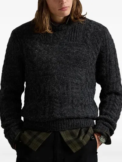 Polo Ralph Lauren Cable-knit Wool Pullover In Gray