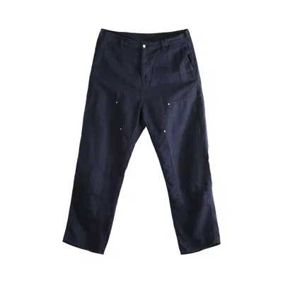 Pre-owned Carhartt Wip Walter Double Knee Pant 'dark Navy' | Blue | Men's Size M