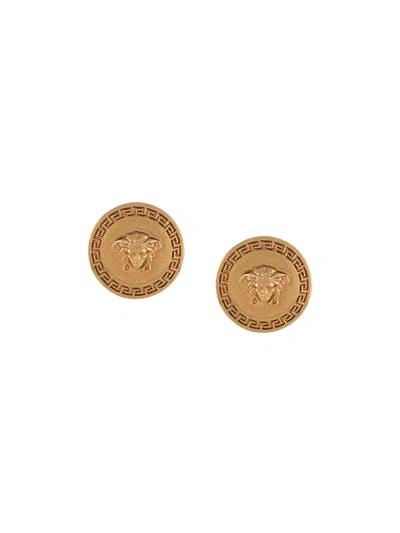 Versace Tribute Medusa Stud Earrings In Gold