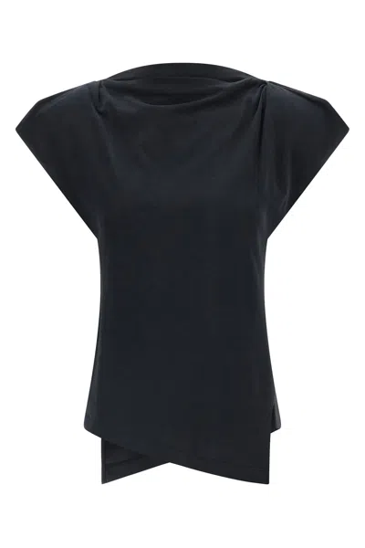 Isabel Marant Sebani Asymmetric Cotton-jersey T-shirt In Black