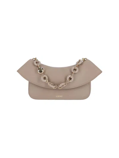 Loewe Ola Medium Leather Shoulder Bag In Sand