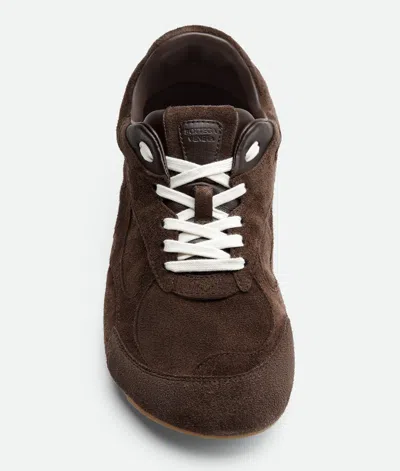 Bottega Veneta Orbit Flash Leather-trimmed Suede Sneakers In Brown