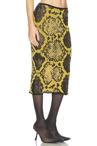 Attico Knee-length Bodycon Python Print Skirt In Multi