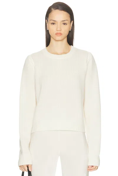 Sablyn Noa Shunken Crewneck Sweater In White