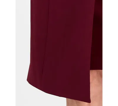 Le Suit Women's Topper Jacket & Sleeveless Dress Suit Set, Regular & Petite In Burgundy