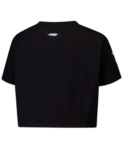 Pro Standard Women's Black Chicago Bulls Jewels Boxy Cropped T-shirt In Black