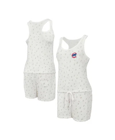 Concepts Sport Women's Cream Chicago Cubs Gardner Hacci Knit Romper In White