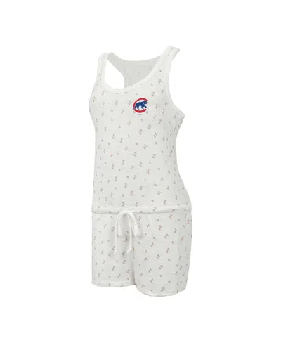 Concepts Sport Women's Cream Chicago Cubs Gardner Hacci Knit Romper In White