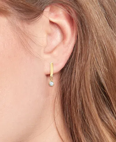 Tommy Hilfiger 2-pc. Set Pave Stud & Crystal Charm Hoop Earrings In Gold