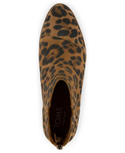 Toms Women's Womens Rylie Ankle Boot Sugar Leopard Suede In Animal Print