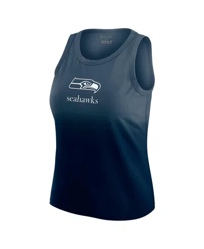 Wear By Erin Andrews X Gracie Hunt Navy Seattle Seahawks Ombre Tank Top In Blue