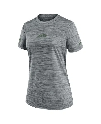Nike New England Patriots Sideline Team Issue Velocity  Women's Dri-fit Nfl T-shirt In Gray