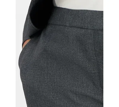 Le Suit Plus Size Notched Collar Wide-leg Pantsuit Set In Gray