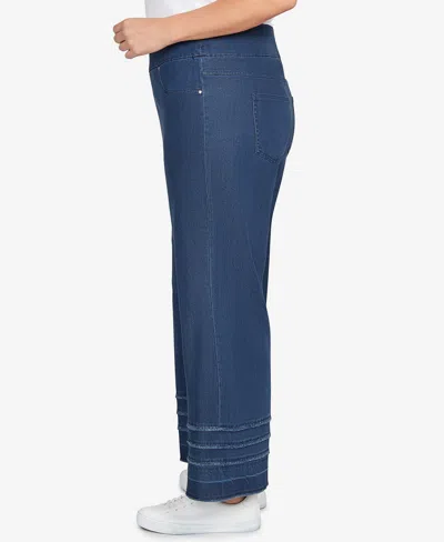 Ruby Rd. Plus Size Stretch Fringe Pull-on Ankle Jeans In Purple