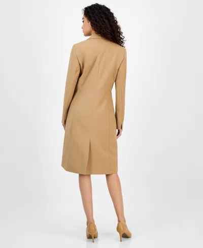 Le Suit Women's Topper Jacket & Sleeveless Dress Suit Set, Regular & Petite In Brown