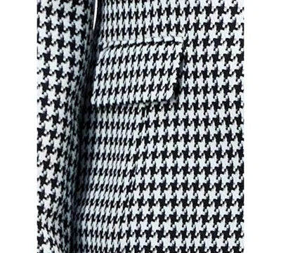 Le Suit Women's Houndstooth Jacket & Pleated Pencil Skirt Suit Set, Regular & Petite In Gray