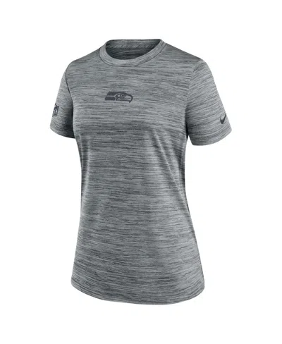 Nike New England Patriots Sideline Team Issue Velocity  Women's Dri-fit Nfl T-shirt In Gray