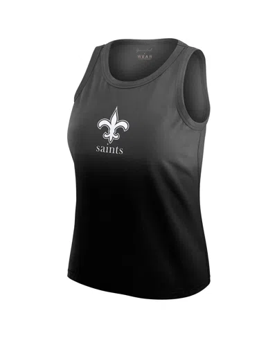 Wear By Erin Andrews X Gracie Hunt Black New Orleans Saints Ombre Tank Top In Black