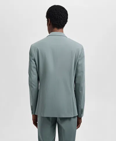 Mango Men's Stretch Fabric Super Slim-fit Suit Jacket In Green