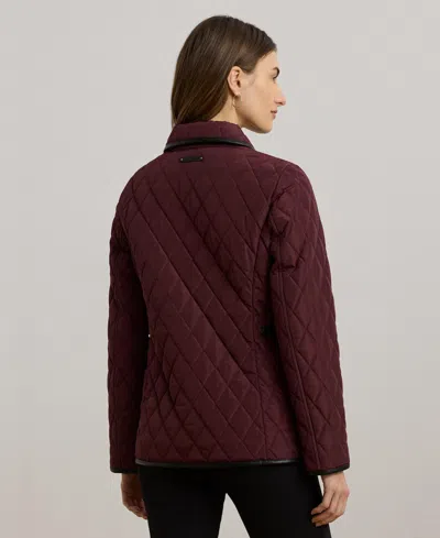 Ralph Lauren Women's Quilted Velboa-lined Coat In Burgundy