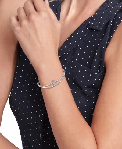 Tommy Hilfiger Crystal Accent Double In Silver