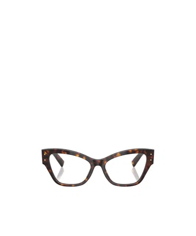 Dolce & Gabbana Dolce  Gabbana Eyewear Butterfly Frame Glasses In Brown