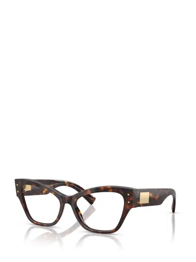 Dolce & Gabbana Dolce  Gabbana Eyewear Butterfly Frame Glasses In Brown