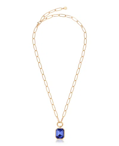 Ettika Deco Crystal Pendant Necklace In Gold
