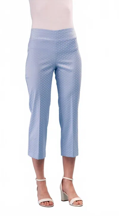 Insight Cropped Modern Bootcut Printed Techno Pants In Jacquard Dot Blue In Blue