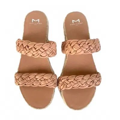 Marc Fisher Women Jaimee Leather Slides In Nude In Brown