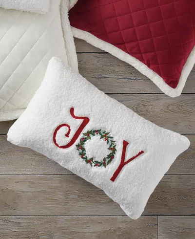 J Queen New York Joy Pillow Boudoir Decorative Pillow, 13" X 21" In White