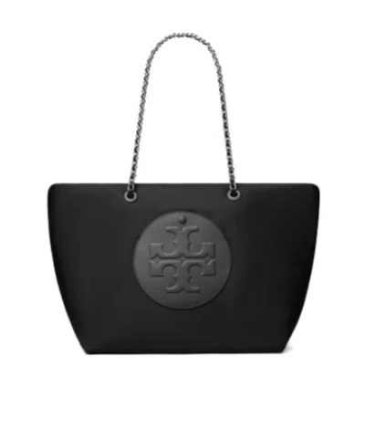 Tory Burch Ella Chain Nylon Tote Bag In Black