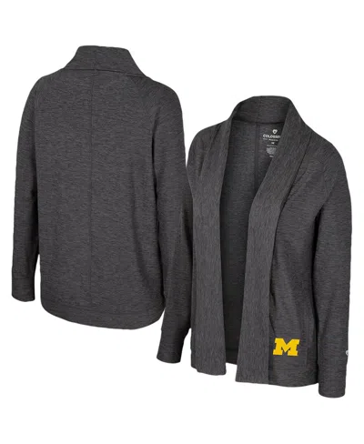 Colosseum Women's Charcoal Wisconsin Badgersâ Dash Cardigan In Gray