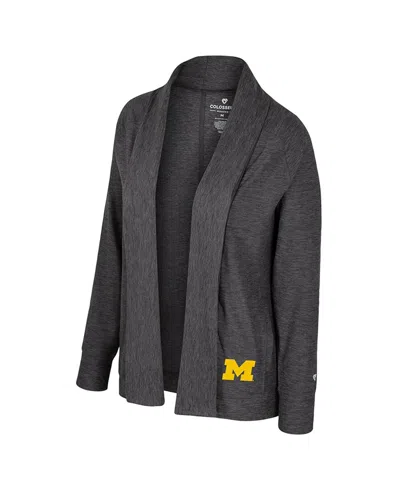Colosseum Women's Charcoal Wisconsin Badgersâ Dash Cardigan In Gray
