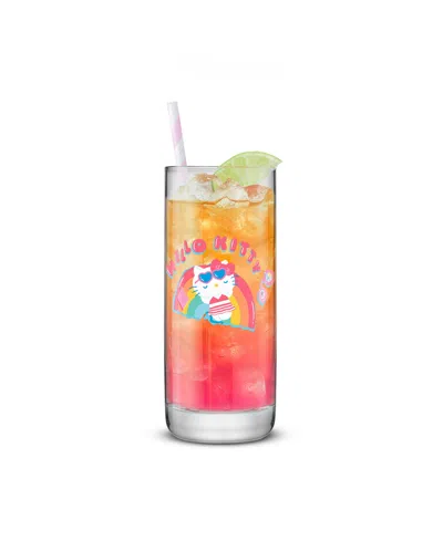 Joyjolt Hello Kitty Friends Summer Drinking Glasses, Set Of 4 In Transparent