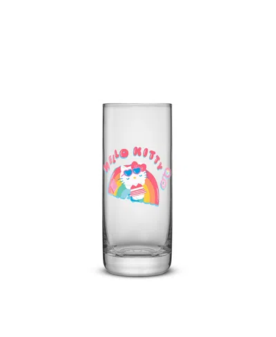 Joyjolt Hello Kitty Friends Summer Drinking Glasses, Set Of 4 In Transparent