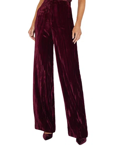 L'agence Velvet Livvy Straight Trousers In Burgundy