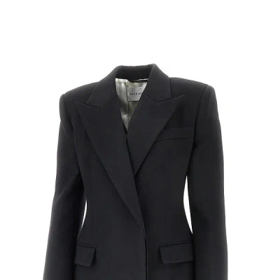 Givenchy Wool Coat With Double Breasted Design In Black