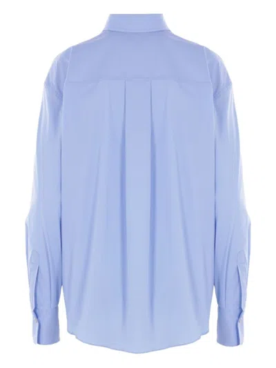 Brunello Cucinelli Bow Pocket Long Sleeve Shirt In Blue