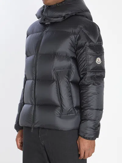 Moncler Boxy Puffer Jacket Adjustable Hood In Black