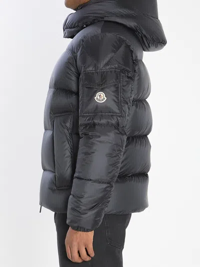 Moncler Boxy Puffer Jacket Adjustable Hood In Black