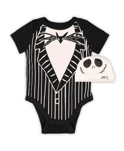 Children's Apparel Network Newborn 2-piece Black The Nightmare Before Christmas Jack Skellington Bodysuit And Hat Set In Blue